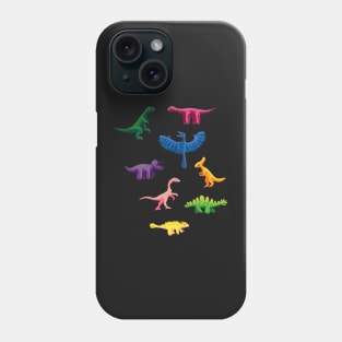 Tiny Colorful Gouache Dinosaurs Phone Case