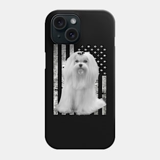 American Flag Maltese Dreams, Stylish Tee for Dog Lovers Phone Case