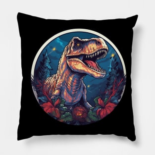 T rex in Ornament, Love Dinosaurs Pillow