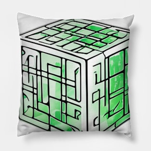 Rubic Cube Green Shadow Silhouette Anime Style Collection No. 380 Pillow