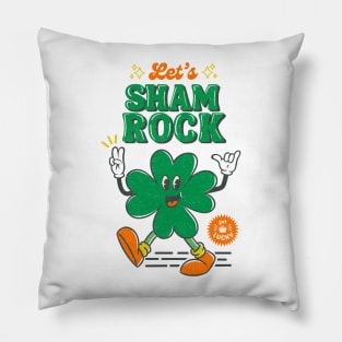 Retro Shamrock and Roll - St.Paddys character Pillow