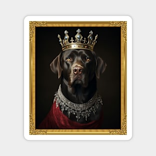 Majestic Chocolate Labrador Retriever - Medieval English Queen (Framed) Magnet