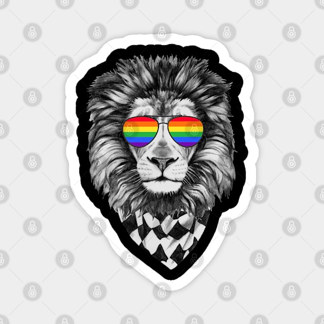 gay lesbian pride LGBT bisexual rainbow flag lgbtq Magnet by CreativeShirt