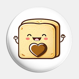 Cute happy funny kawaii toast Pin