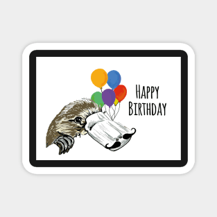 Happy Birthday Duck-Billed Platypus with Balloons Magnet