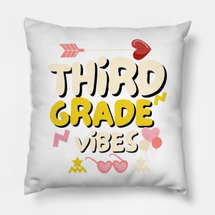 Third Grade Vibes - Retro 3rd Grade Team Student Teacher Pillow