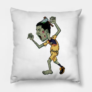 8 Bit Zombie Cecilio Dominguez Pillow