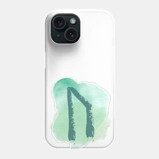 Uruz, Sky Blue Watercolor (Runes & Watercolors) Phone Case