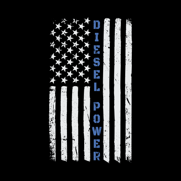 Diesel Power American Flag USA Thin Blue Line by almostbrand