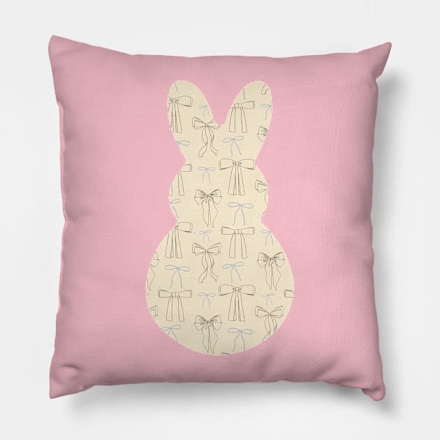 Bunny Peep with Bows Pillow by katevcreates