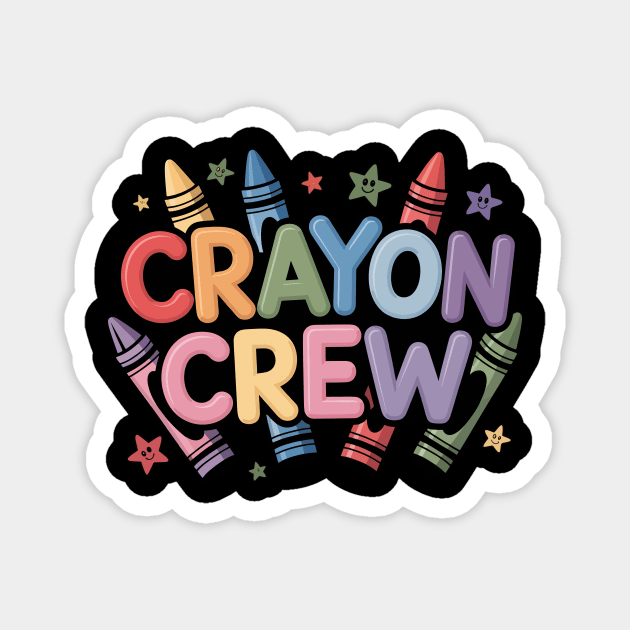 Cool Crayon Crew Design – Cute Matching Preschool Teacher Magnet by ism's Store