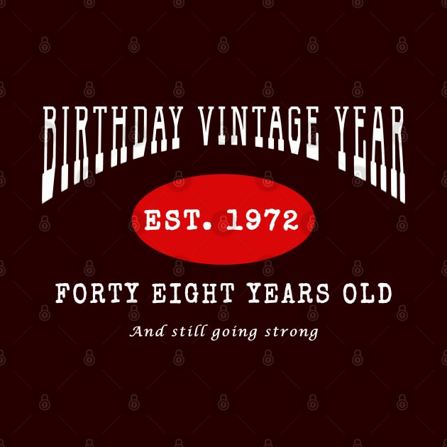 Birthday Vintage Year - Forty Eight Years Old by The Black Panther