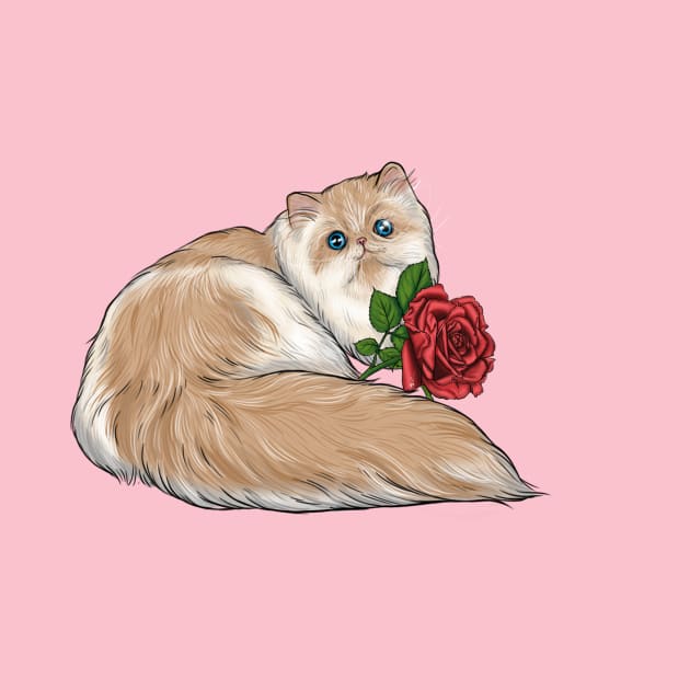 Cat and Rose by jennyalamode