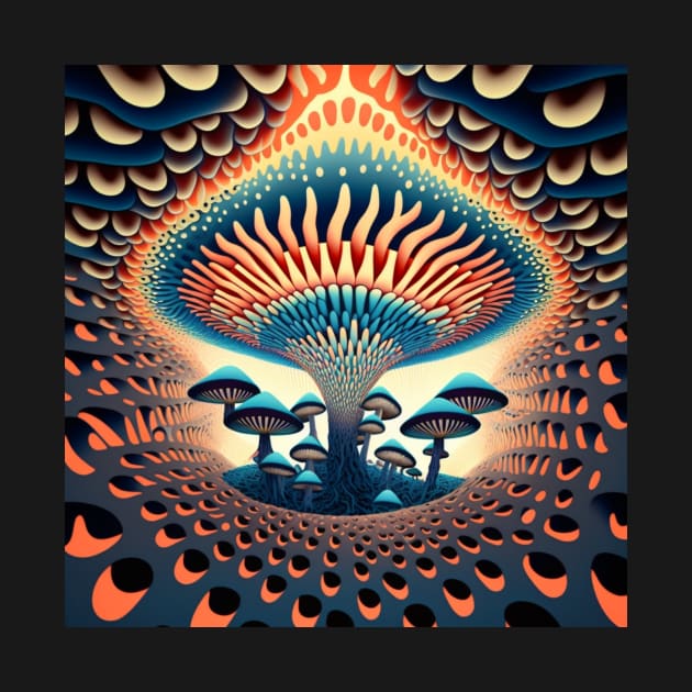 Trippy Melting Mushroom Pattern by Winningraphics