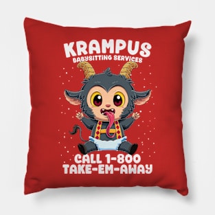 Cute Krampus: Tot Wrangler Extraordinaire Pillow