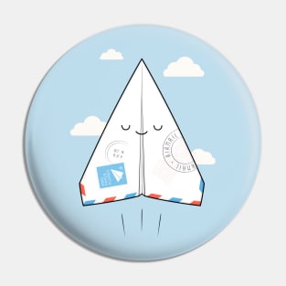 Airmail - paper plane Pin