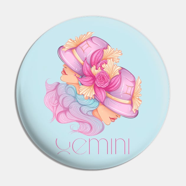 Gemini Zodiac Sign Beautiful Girl Pin by Violete Designs