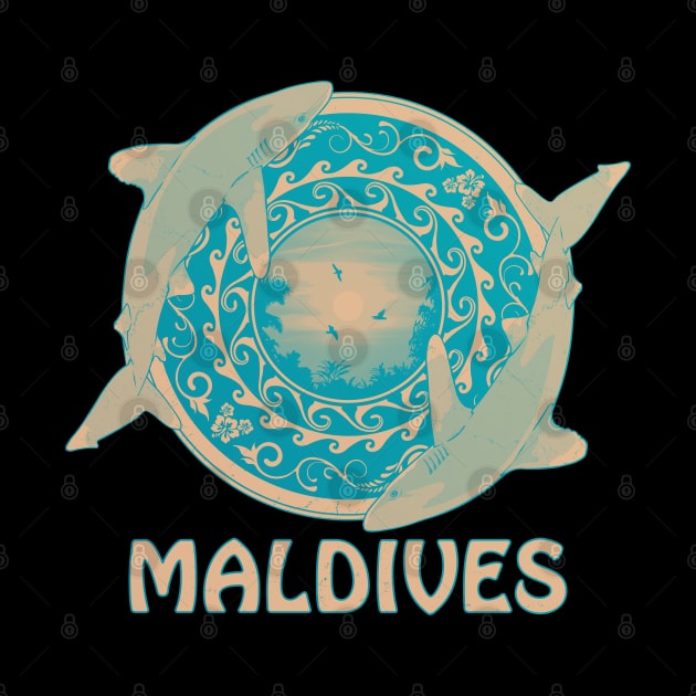 Maldives Oceanic Whitetip sharks by NicGrayTees