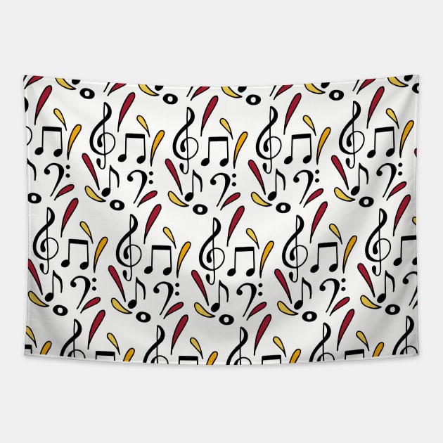 Music Notes | Musical | Warm Palette Tapestry by HLeslie Design