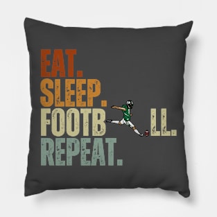 Eat Sleep Football Repeat Vintage Gift Pillow