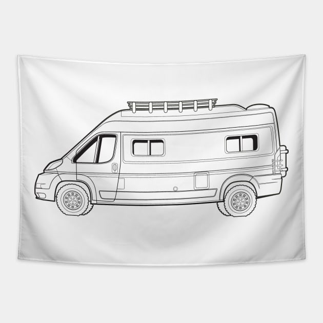 Camper Van Tapestry by Bluevolksmann