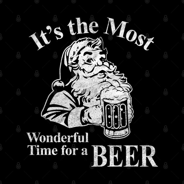 Santa Lover Gifts - It's The Most Wonderful Time For A Beer Santa Christmas by Saymen Design