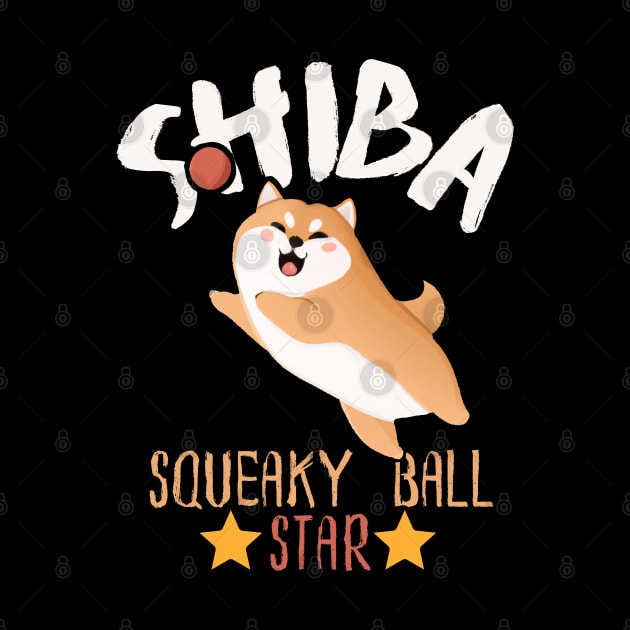 Shiba Sqeaky Ball Star, Cute Kawaii Shiba Inu by maxdax