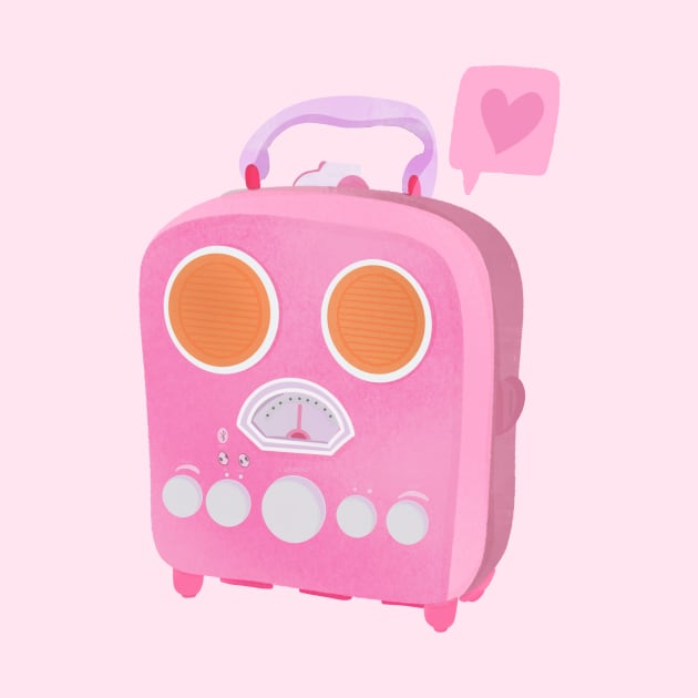 Cute Pink Aesthetic Vintage Radio by Matisse Studio