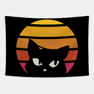 Cat Retro Distressed Style Vintage Tapestry