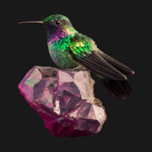 Hummingbird and Amethyst Crystal by SCHummingbirds