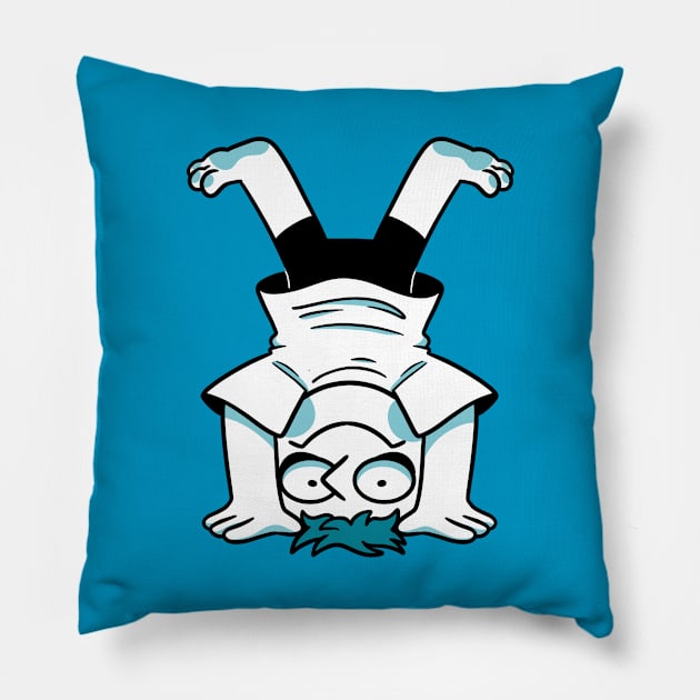 Teal Weirdo Pillow by Get A Klu Comics