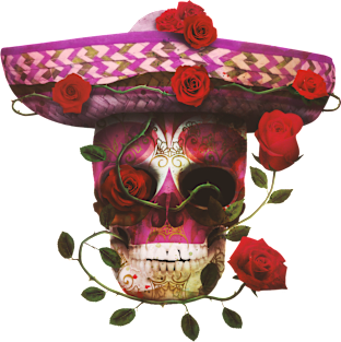 Mexican skull roses Magnet