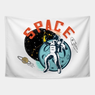 Space - Astronaut - Rocket collage Tapestry