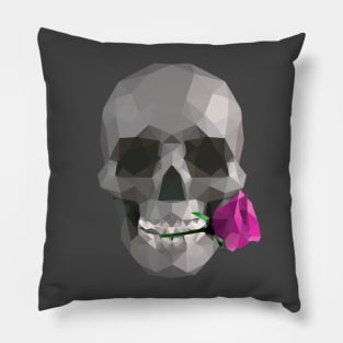 Skull and a rose Pillow