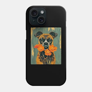 Boxer Dog Flowers Photo Art Design For Dog Onwer Phone Case