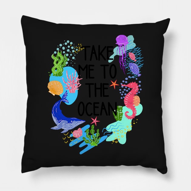 Take me to the waves Pillow by monicasareen