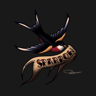 Retro Tattoo Sparrow T-Shirt