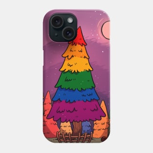 Lgbtq+ christmas tree rainbow gift design Phone Case