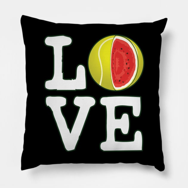 Love Tennis Watermelon Pillow by ryanjaycruz