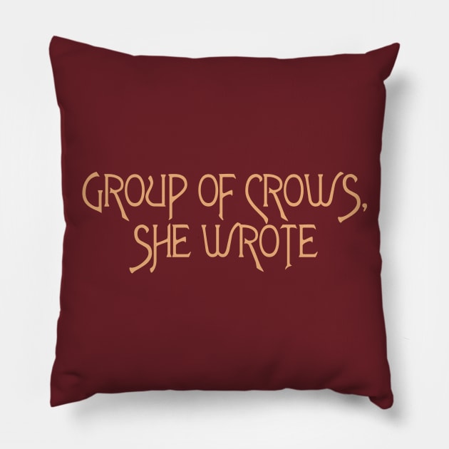 Group of Crows, She Wrote Pillow by ctlart