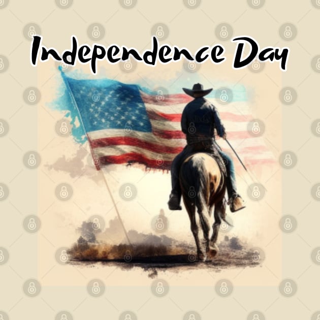 Independece day, cowboy, american flag by Pattyld