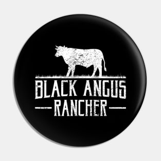 Black Angus Cow Rancher Funny Beef Cattle Meat Farmer Gift Pin