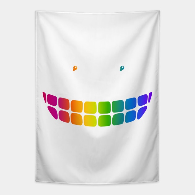 Floating Smile - in rainbow colors Tapestry by RawSunArt