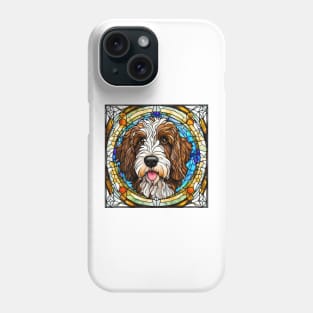 Stained Glass Bernedoodle Phone Case