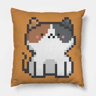 Pixel Quiet White Calico B Cat 52 Pillow