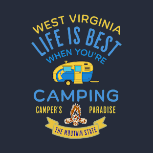 West Virginia Camping Retro Design T-Shirt