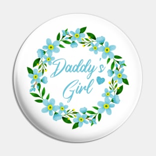 Floral Daddy's Girl, Forget Me Not Floral Wreath Pin