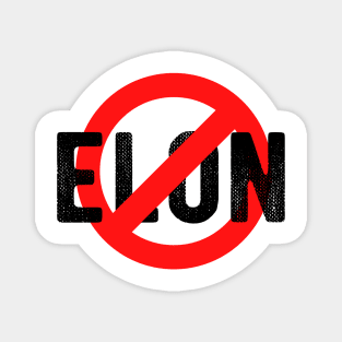 NO ELON Round Anti-Elon Musk Bumper For Tesla Owners Magnet