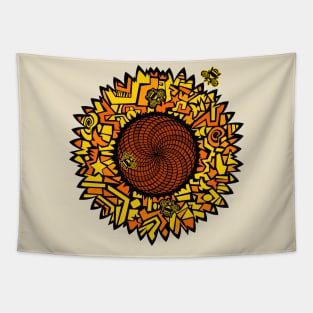 Sunflower and Bees Tapestry