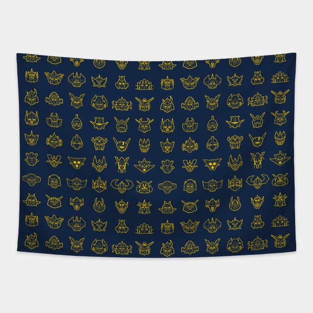 072 70s Robot NEG Tapestry by Yexart